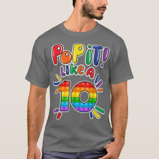 Camiseta Pop it 10 Chicas de cumpleaños niños de 10 años