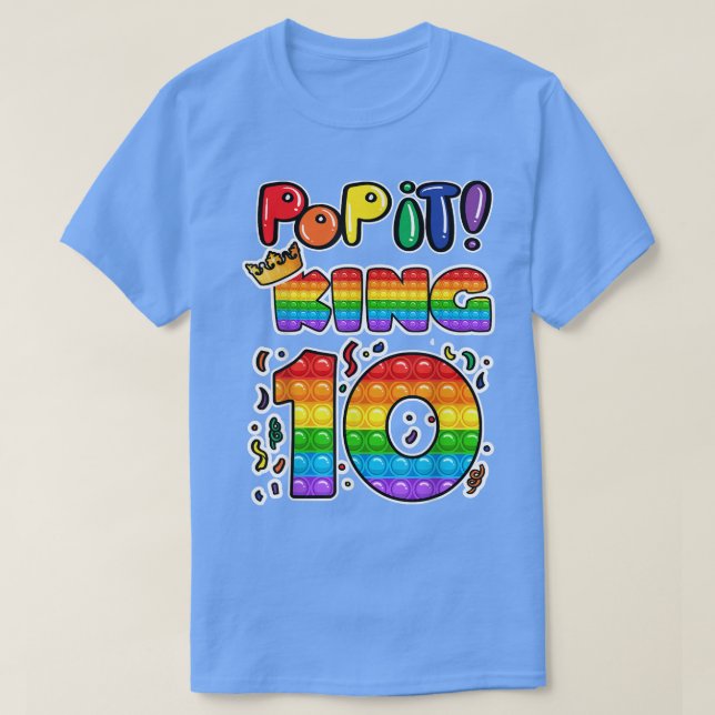 Camiseta Pop it 10 cumpleaños rey hijo de 10 años Fidget (Diseño del anverso)