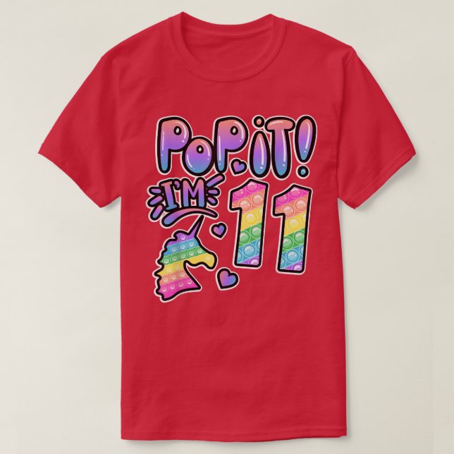 Camiseta Pop It 11st Birthday Girl Boys 11 Year Old Fidget  (Diseño del anverso)