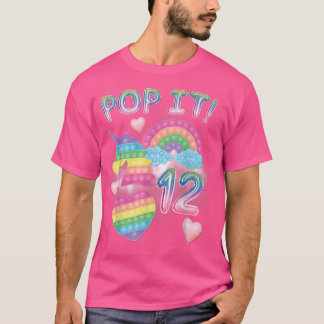 Camiseta Pop It 12.ª Chica de cumpleaños lluvia unicornio d