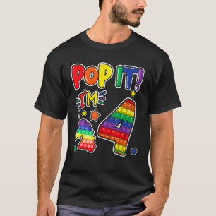Camiseta Pop It 4º Chicas de cumpleaños niños de 4 años de 