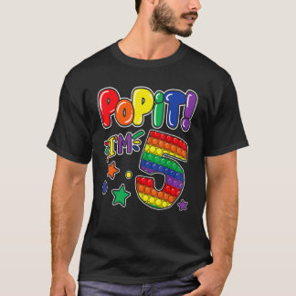 Camiseta Pop it 5 Chicas de cumpleaños niños de 5 años de e