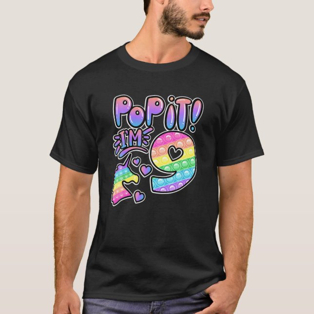 Camiseta Pop It 9º Chicas De Cumpleaños Niños De 9 Años (Anverso)