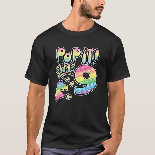 Camiseta Pop It 9º Chicas De Cumpleaños Niños De 9 Años (Anverso)