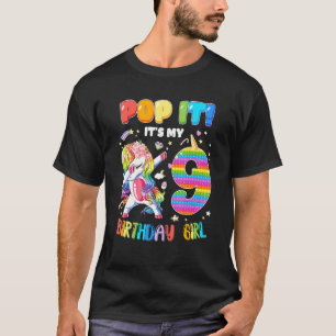 Camiseta Pop it 9 Chicas de cumpleaños de 9 años