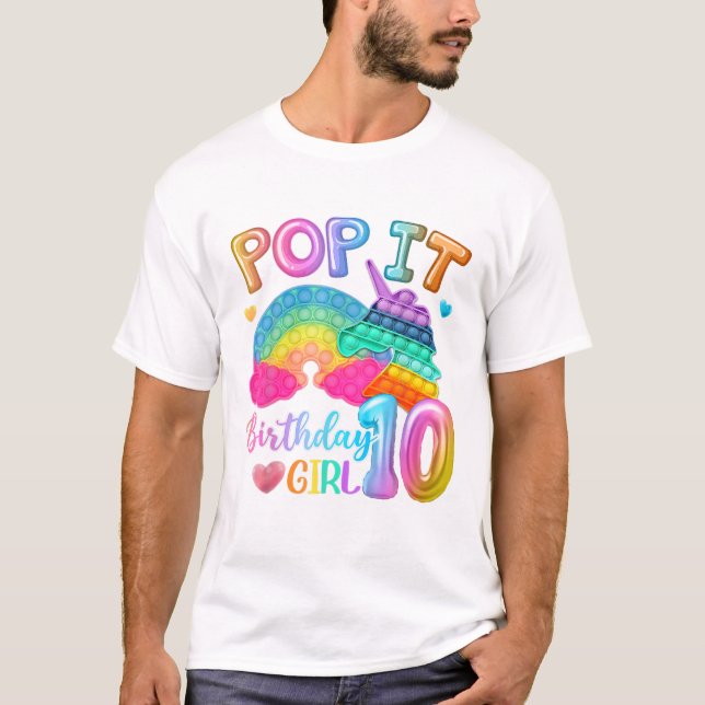 Camiseta Pop It Birthday Girl 10 (Anverso)
