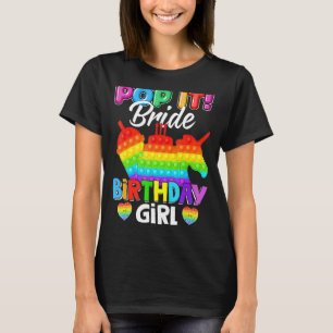Camiseta Pop It Bride Chica de cumpleaños Fidget Kid Fam