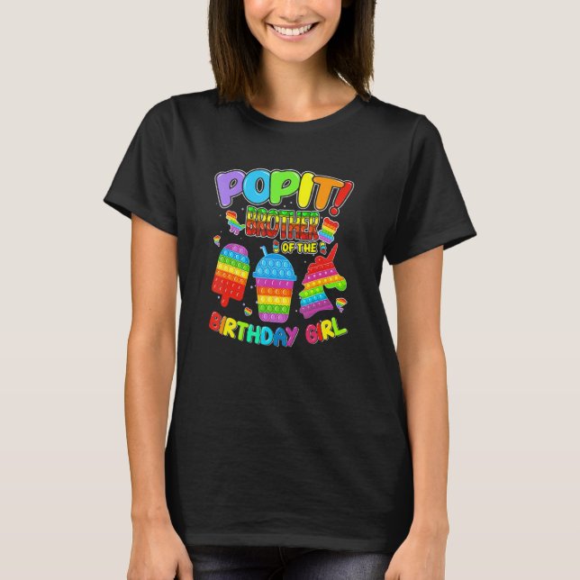 Camiseta Pop It Brother of the Birthday Chica (Anverso)