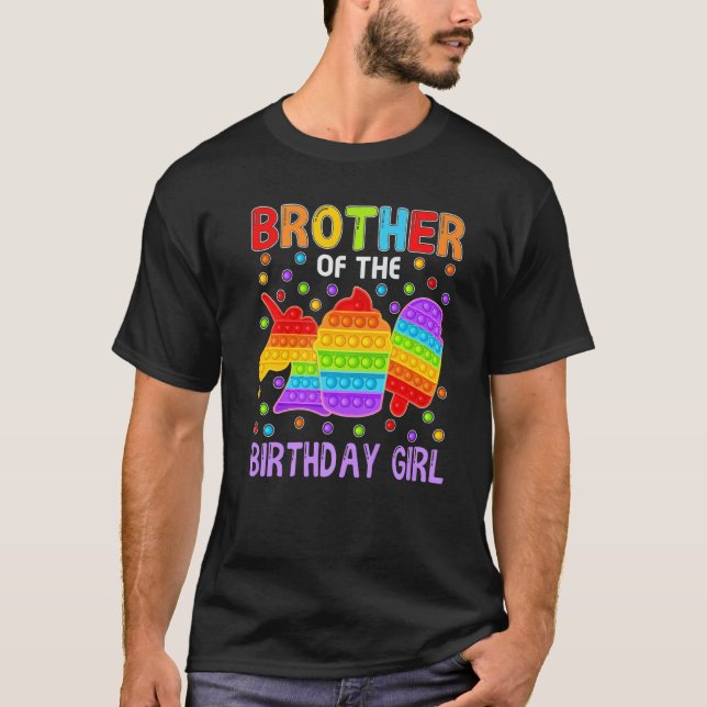 Camiseta Pop It Brother Of the Birthday Chica Kids Mamáes F (Anverso)