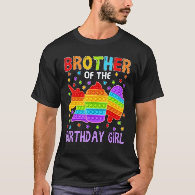 Camiseta Pop It Brother Of the Birthday Chica Kids Mamáes F (Anverso)