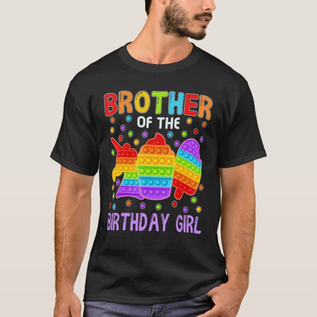 Camiseta Pop It Brother Of the Birthday Chica Kids Mamáes F (Anverso)