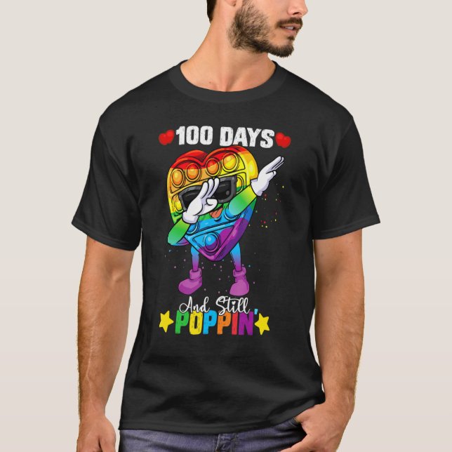Camiseta Pop It Dabbing Fidget Toy 100th Day Of School Chic (Anverso)