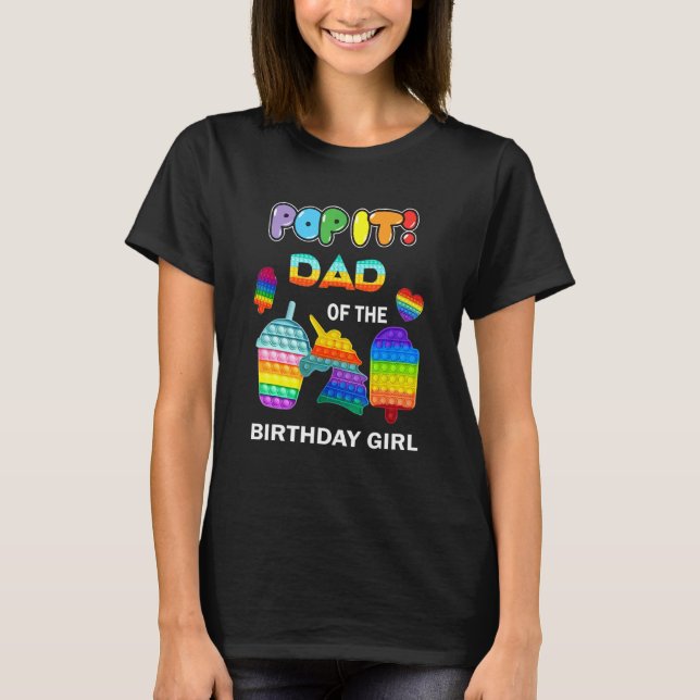 Camiseta Pop It Dad De La Familia De Juguetes Fidget Chica  (Anverso)