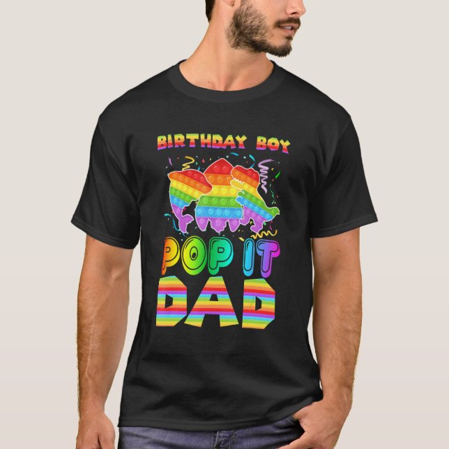 Camiseta Pop It Dad Of The Birthday Boy Pop It Shark Dinosa (Anverso)