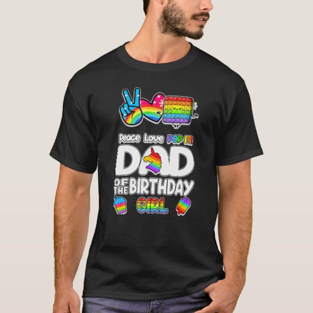 Camiseta Pop It Dad Of the Birthday Child Chica Toy Family  (Anverso)