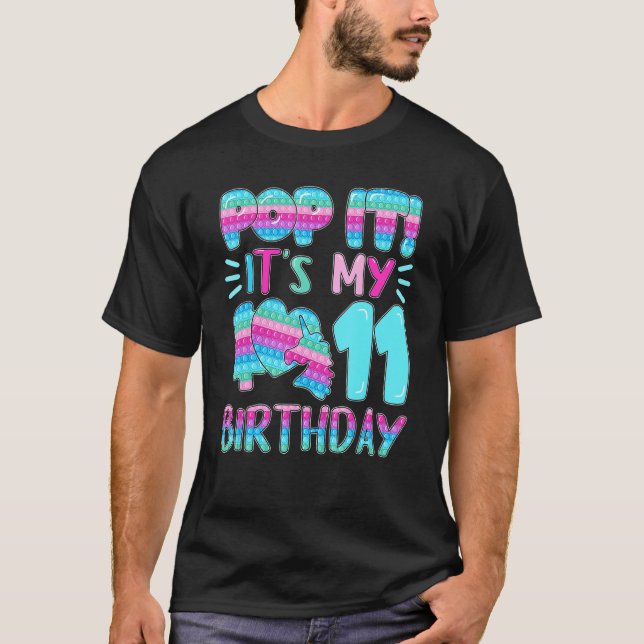 Camiseta Pop it es mi bebé 11 cumpleaños Fidget Toy (Anverso)