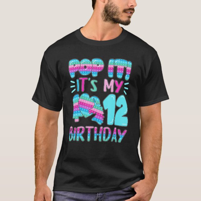 Camiseta Pop it es mi bebé 12 años de Fidget Toy (Anverso)