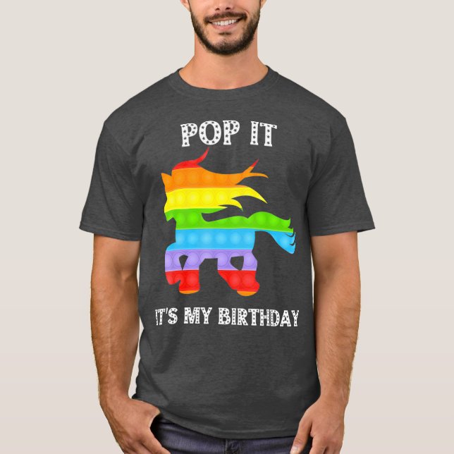 Camiseta pop it es mi cumpleaños Fidget Toy pop it unicorn (Anverso)