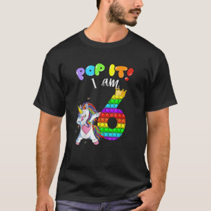 Camiseta Pop It Fidget Toy Unicorn Tengo 6 años