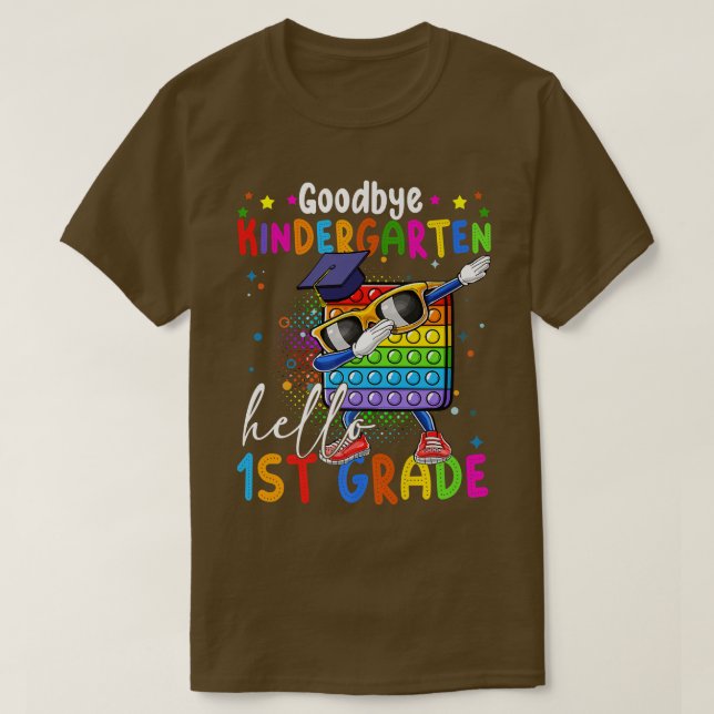 Camiseta Pop it Goodbye Kindergarten Hola primer grado Grad (Diseño del anverso)