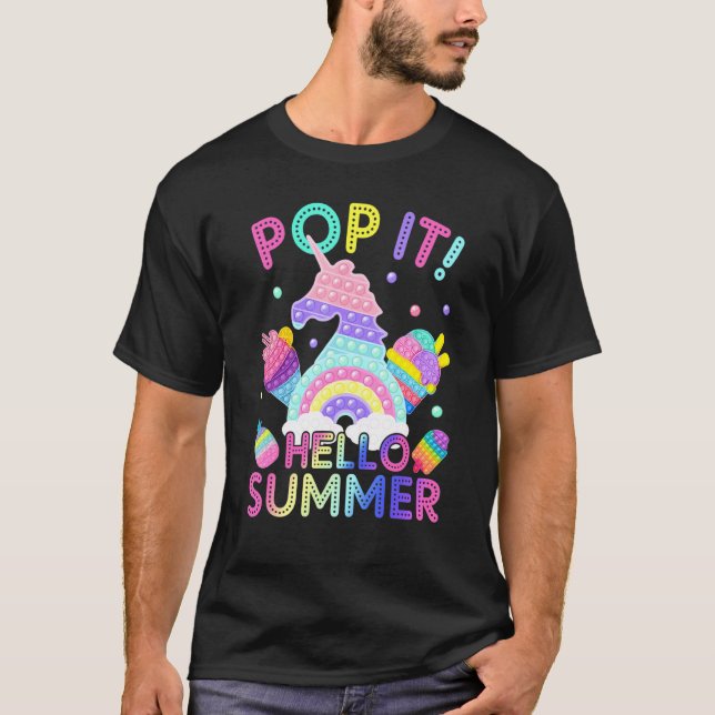 Camiseta Pop it Hello Cream De Verano Último Día De Educaci (Anverso)