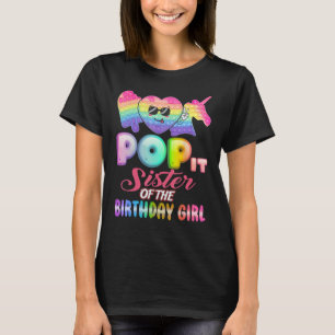 Camiseta Pop it Hermana del Chica de cumpleaños Fidgets Bda