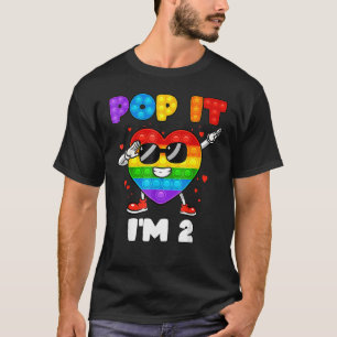 Camiseta Pop It I m 2 Birthday Chica Pop Fidget Toys Graphi