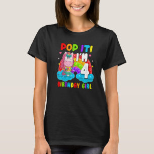 Camiseta Pop It I m 4 Birthday Chica Pop Fidget Toys Graphi