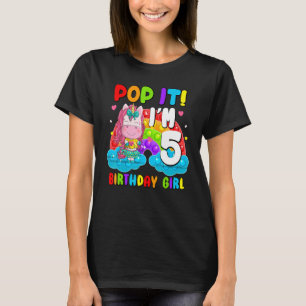 Camiseta Pop It I m 5 Birthday Chica Pop Fidget Toys Graphi