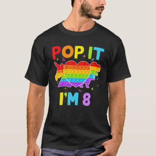 Camiseta Pop It I m 8 Birthday Chica Pop Fidget Toys Graphi