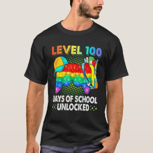 Camiseta Pop It Level 100 Días De La Escuela Un Jugador Des