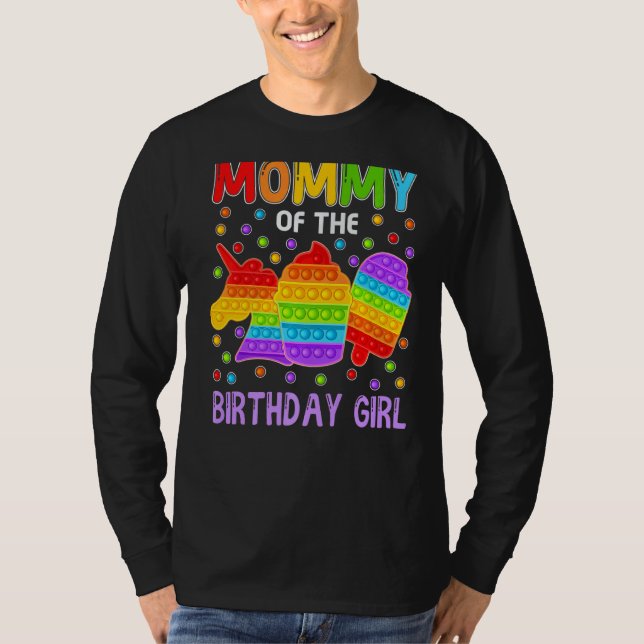 Camiseta Pop It Mamá De La Familia Del Chica De Cumpleaños  (Anverso)