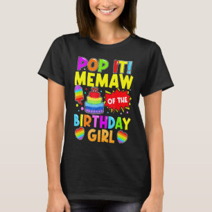 Camiseta Pop It Memaw Del Chica De Cumpleaños Fidget Kids F