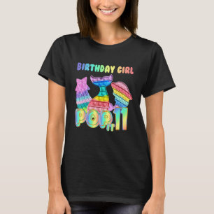Camiseta Pop It Mermaid 11 Chica de cumpleaños Fidget Toy