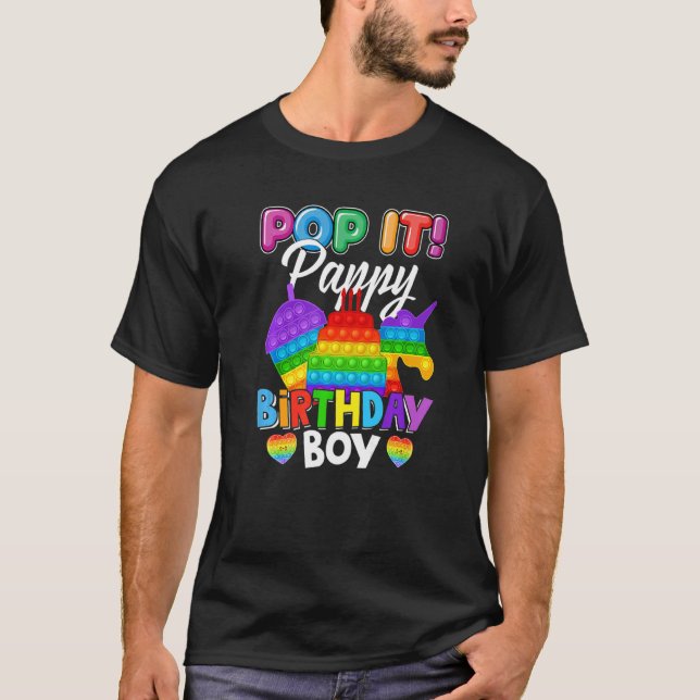 Camiseta Pop It Pappy Birthday Boy Fidget Kid Matando Fami (Anverso)