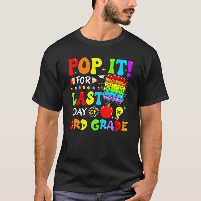 Camiseta Pop It Para El Último Día De Fidget De 3er Grado E (Anverso)