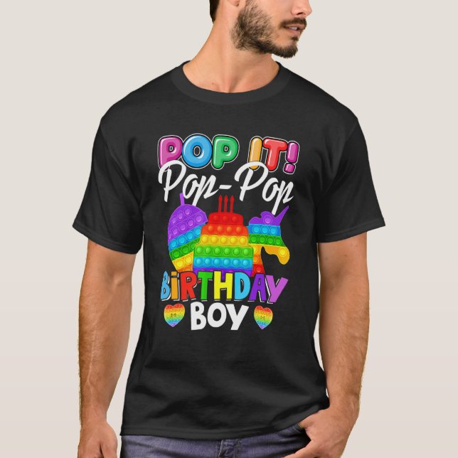 Camiseta Pop It Pop Birthday Boy Fidget Kid Mateo Fa (Anverso)
