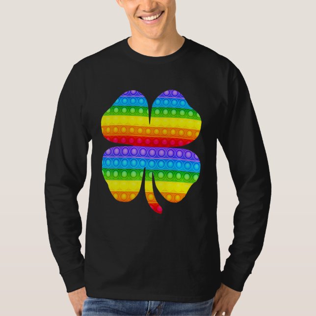 Camiseta Pop It Shamrock St Patricks Day Funny Para Estudia (Anverso)