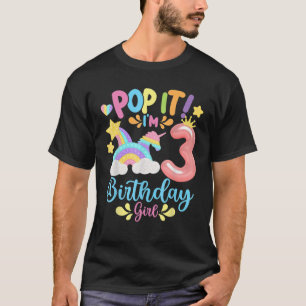 Camiseta Pop It, soy Chica de cumpleaños de 3 años, Pop It 