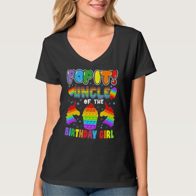 Camiseta Pop It Uncle Of the Birthday Chica (Anverso)