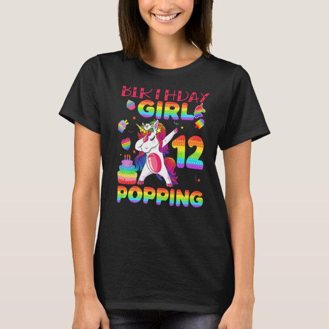 Camiseta Pop it Unicorn Rainbow Chica de 12 años (Anverso)