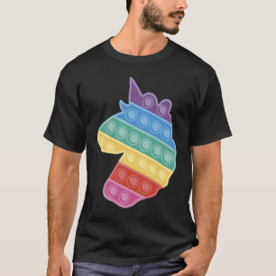 Camiseta Pop It Unicorn Rainbow Fidget Toy Para Niños Chica