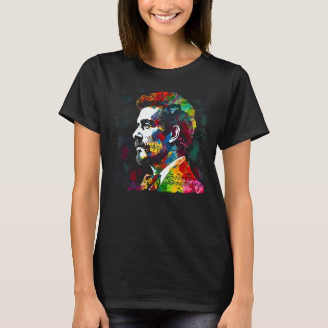 Camiseta Pop Johann Strauss Music Piano (Anverso)