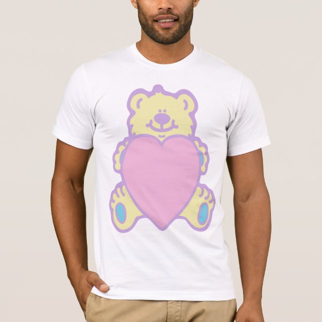 Camiseta Pop Kei Cute Teddy Bear Love Heart (Anverso)