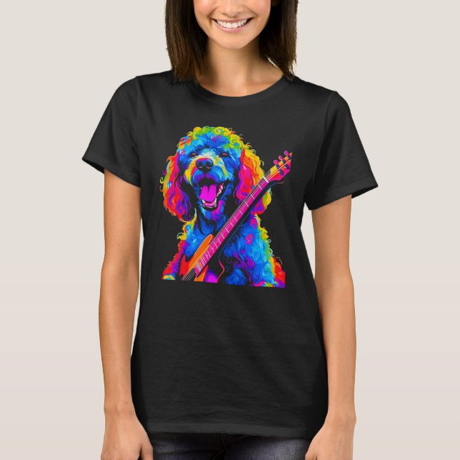 Camiseta Pop Poodle Dog Guitar (Anverso)