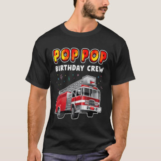 Camiseta Pop Pop Birthday Crew Fiesta Fire Truck Boy Niños