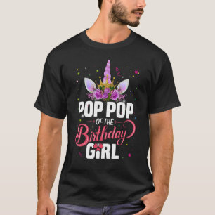Camiseta Pop Pop De La Cumpleañera Princesa Unicornio Cumpl