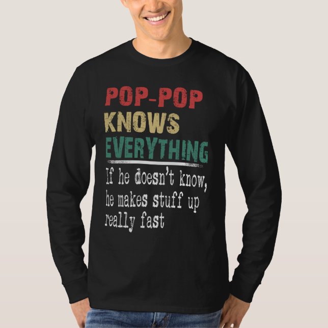 Camiseta Pop Pop Knows Everything  Christmas Grandpa (Anverso)