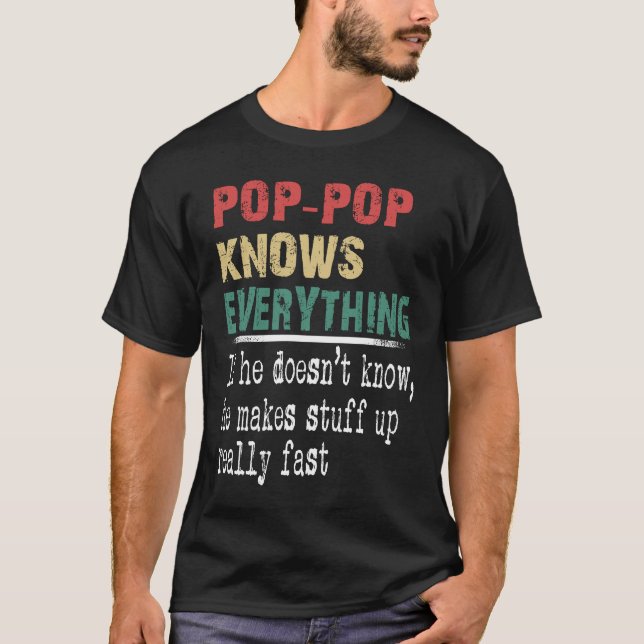 Camiseta Pop Pop Knows Everything  Christmas Grandpa (Anverso)