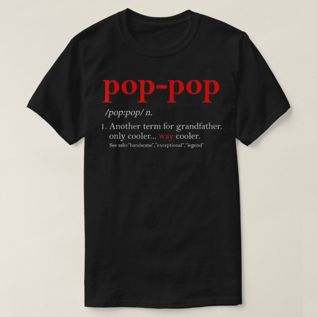 Camiseta Pop Pop Tee Abuelo Padres Día PopPop  (Diseño del anverso)